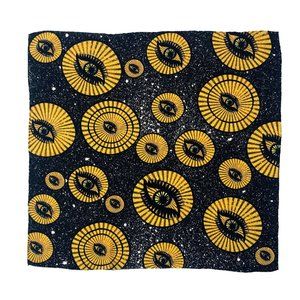 NWT Lucia Kinghorn Italian Silk Crepe Scarf 90cm x 90cm Cosmic Inky Way Crossing